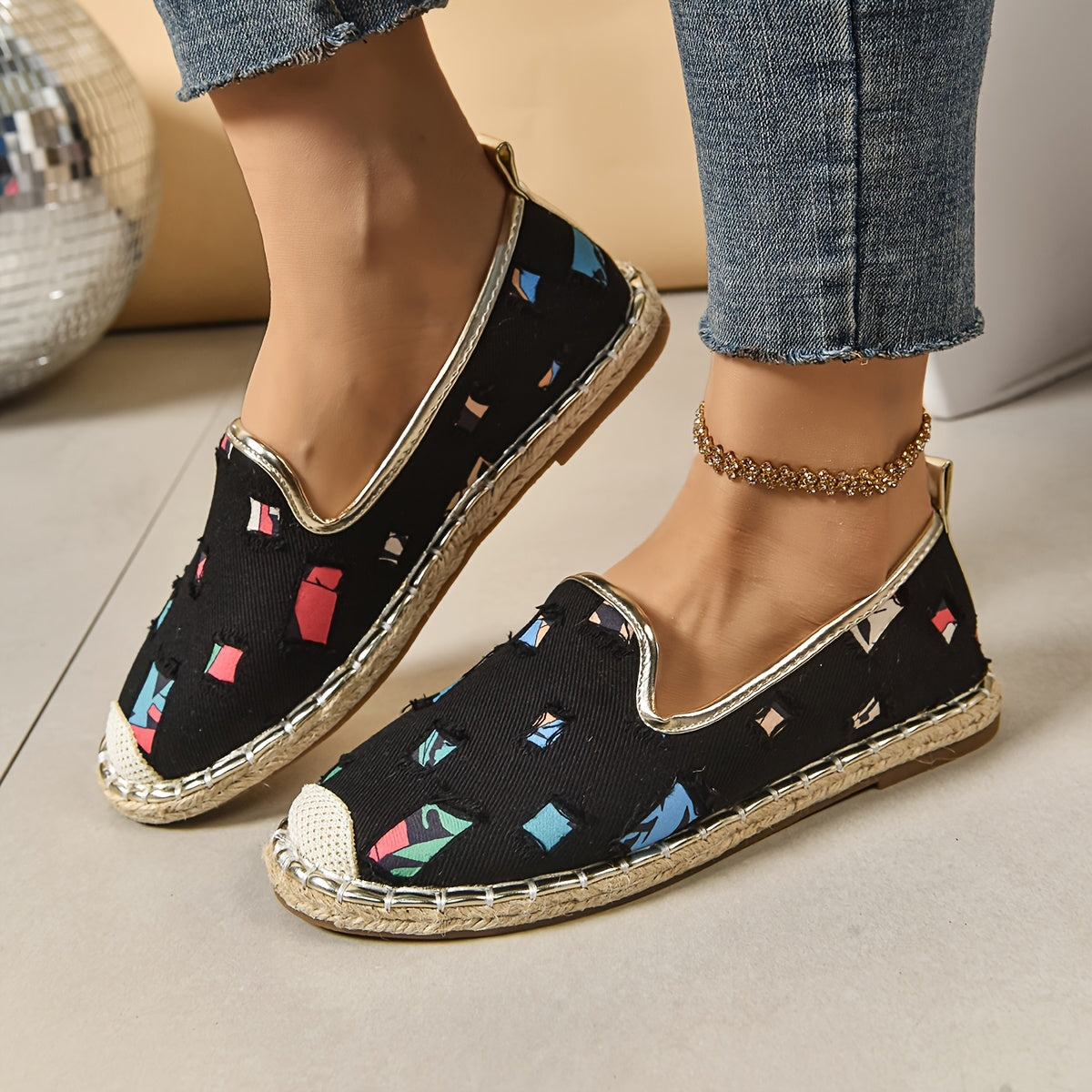 Women's Casual Woven Rope Sneakers Flat Trendy Flat Shoes