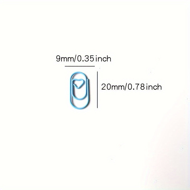 Mini Love Paper Clips Set 100 Pieces in 4 Colors Iron Office Supplies