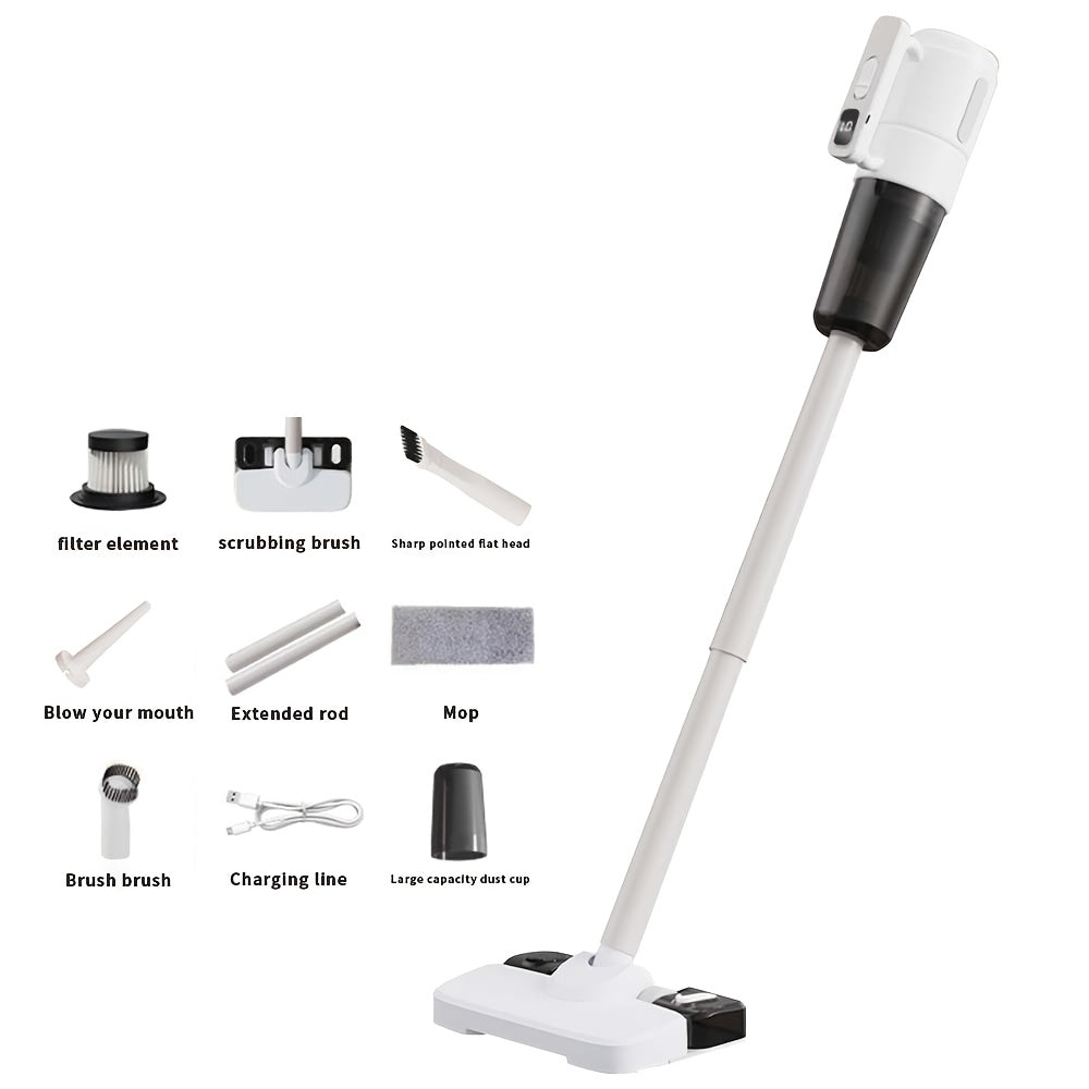 6000mAh quvvatlanadigan batareyali qo'l vakuum tozalagich, USB zaryadlash bilan 5-in-1 portativ chang tozalagich, 45dB shovqinsiz ishlash, 6.5KPa so'rish kuchi, avtomobil, uy, ofis va uy hayvonlari uchun mos