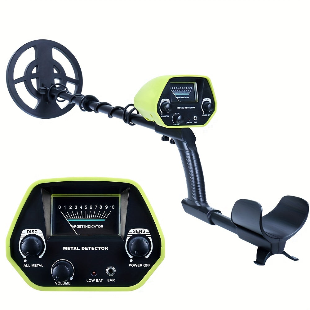 Detector de metales portátil de alta sensibilidad con bobina grande, pantalla LCD, discriminación ajustable para búsqueda de tesoros