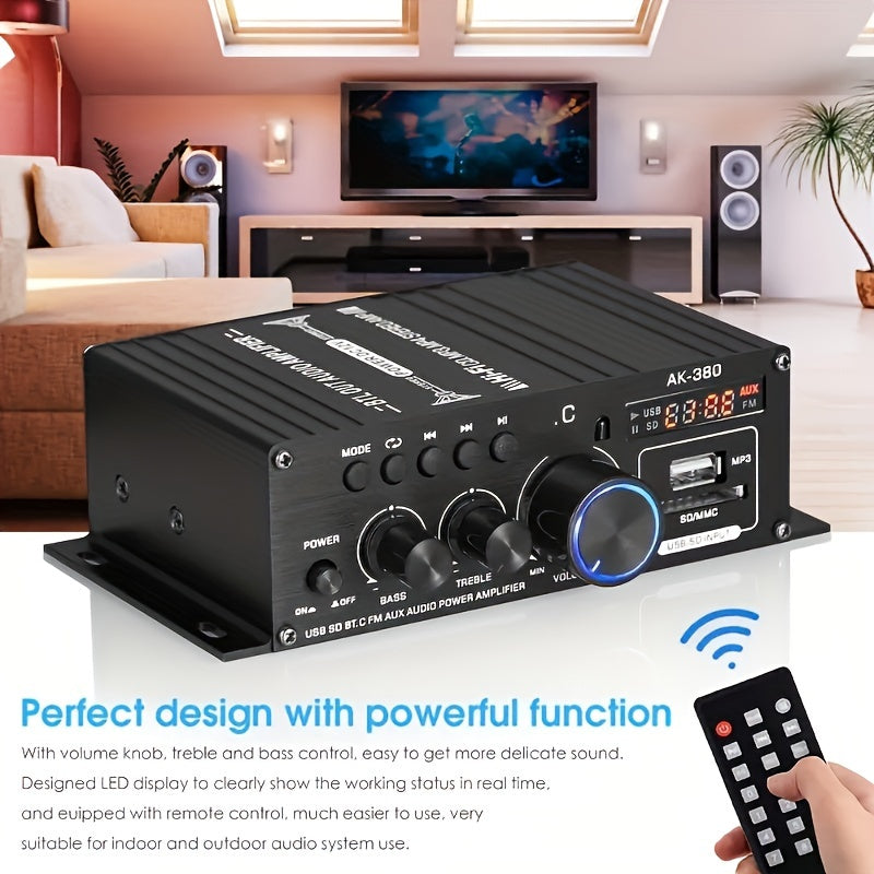 800W 2 Channel Mini HiFi Power Amplifier for Home and Car Stereo FM Radio