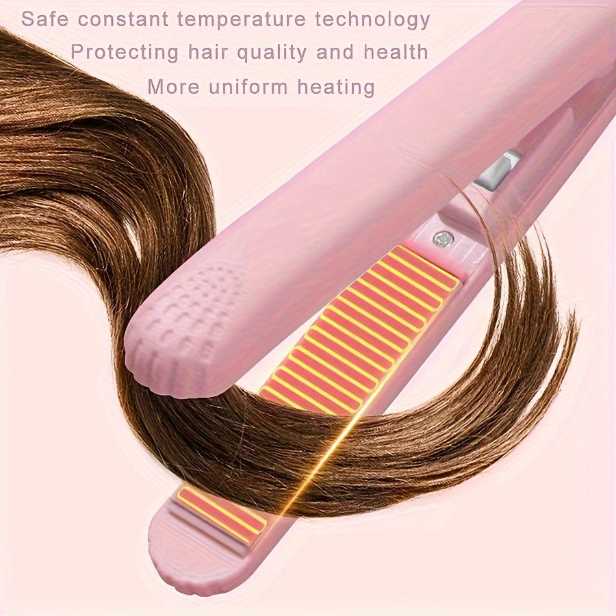 2-in-1 Mini Wave Style Curling Iron and Flat Iron Ceramic Hair Curler 110V 220V