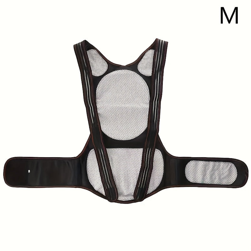 Unisex Waist Support Belt with Magnet Hot Compress Back Shawl Adjustable Orthopedic Brace