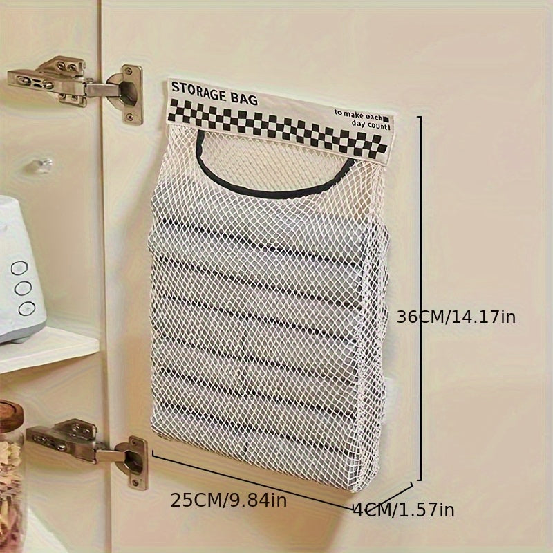 Large Capacity Mesh Storage Bag for Hanging Closet Organizer for Kitchen and Bedroom