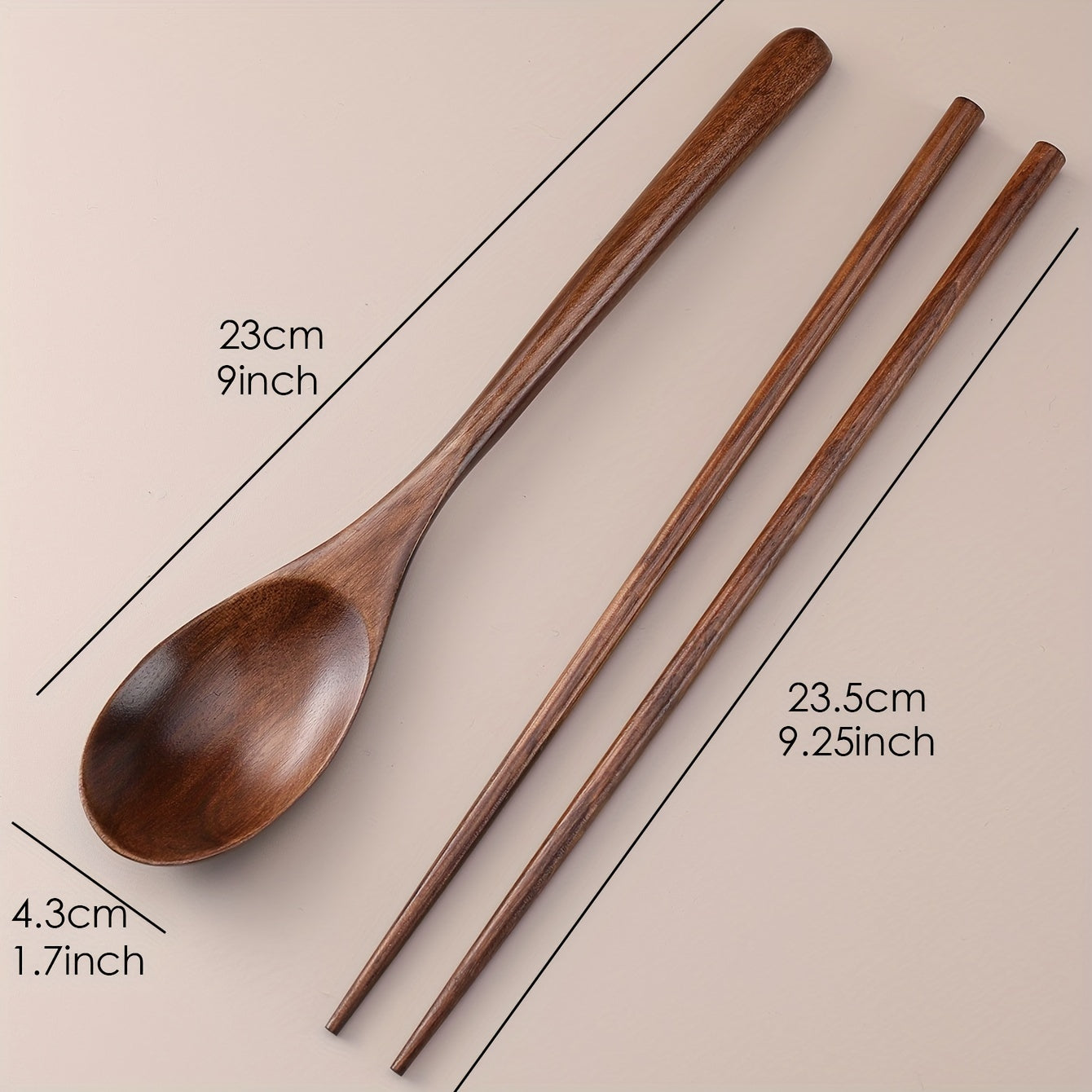 Wooden Spoon and Chopsticks Set for Camping Travel Picnic RV Office Reusable Utensils