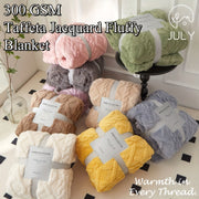 Reversible Jacquard Velvet Blanket for All Seasons Green