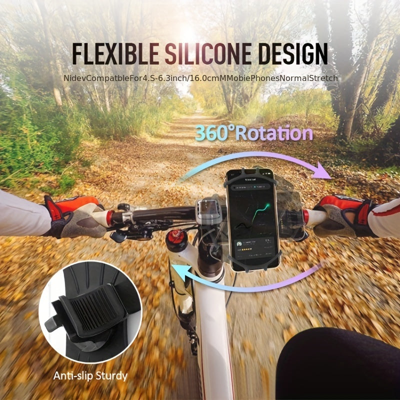 Universal Silicone Bike Phone Holder With 360 Rotation for Bicycle Motorcycle