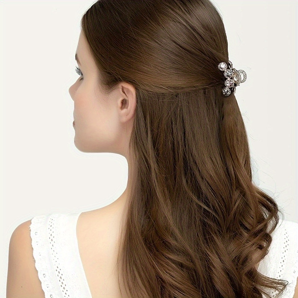 Stylish Crystal Hair Clip Alloy Rhinestone for Women and Girls