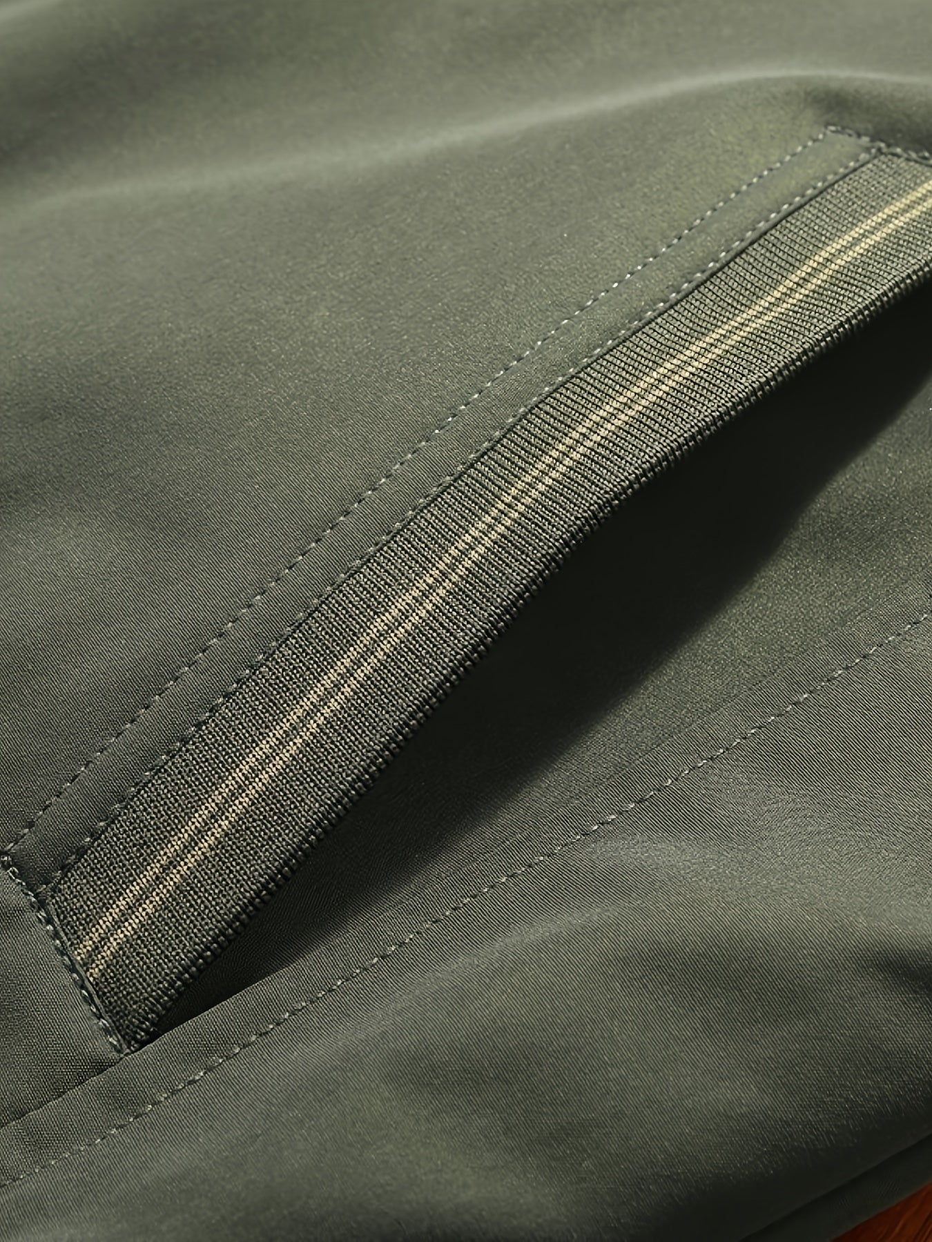 Men's Olive Green Softshell Jacket with Stand Collar Pockets Zipper Casual Wear