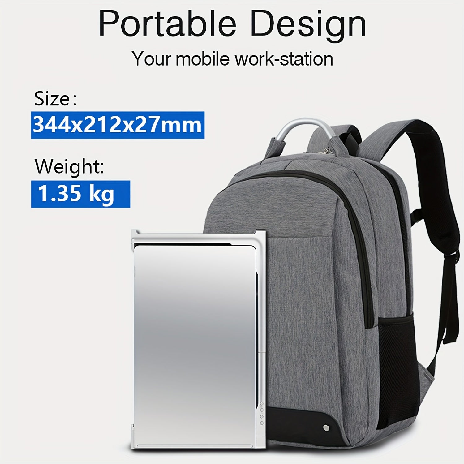 Portativ uchta monitor noutbuklar uchun 33.78 sm 1080P FHD IPS displey, USB-C/A ulanishi, Freesync Premium, mat finish, keng ko'rish burchagi. MacOS M1-M3 va Windows bilan mos keladi.