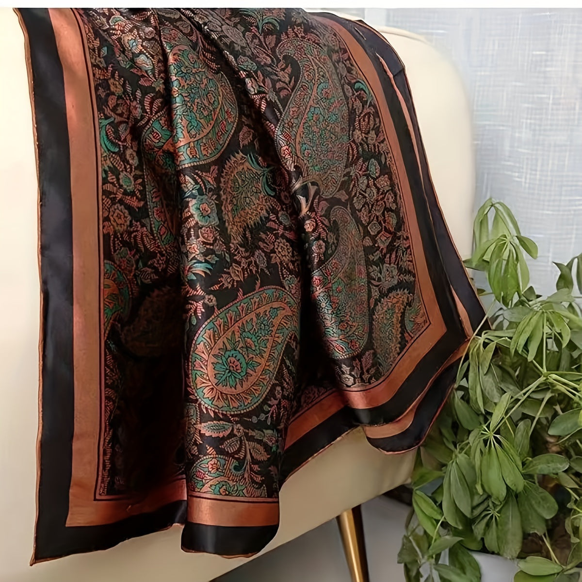 Paisley chopilgan sharf, ayollar uchun sun'iy ipak shalvar, kundalik tashqarida sayohat qilish, plyaj uchun yopishqoq