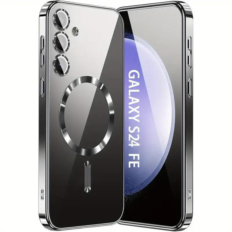 Wireless Charging Magnetic Phone Case for Samsung Galaxy with Lens Protection TPU Material