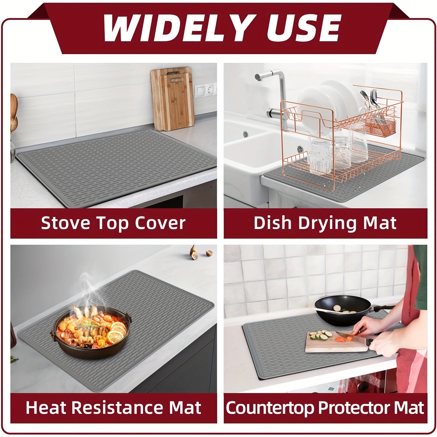 Cubierta de silicona para estufa antideslizante y resistente al calor 71cm x 51cm para cocinas eléctricas y de inducción