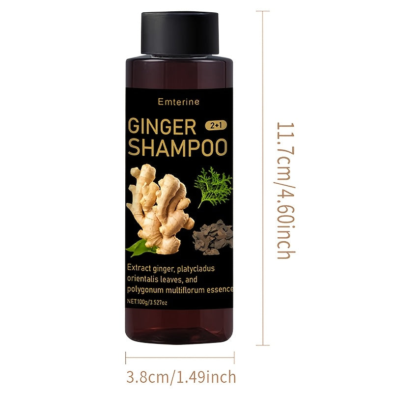 Champú herbal de jengibre para cabello normal, limpieza profunda, volumen, nutrición, 100g