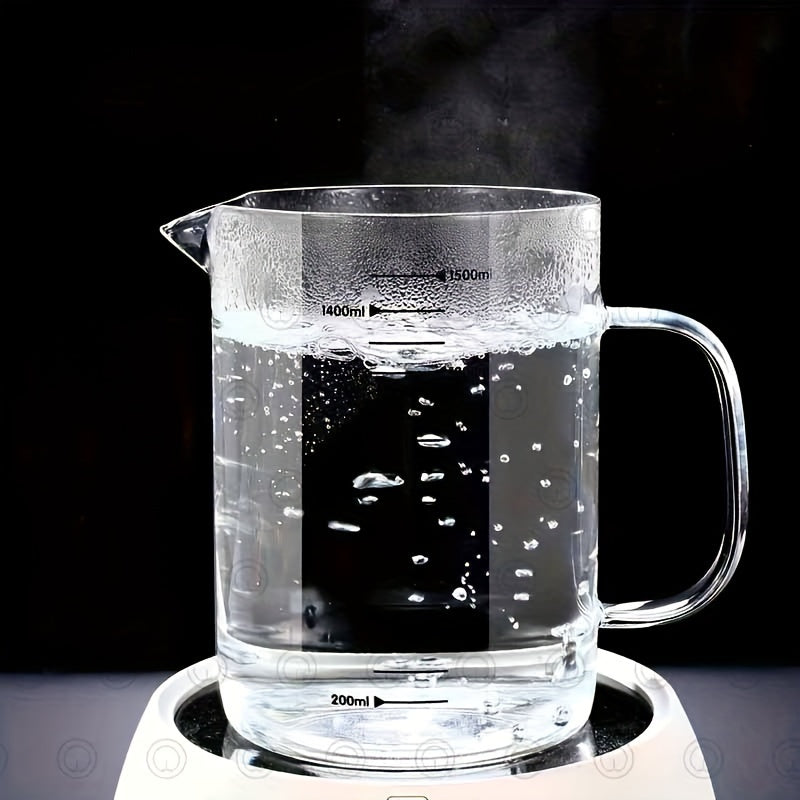 Juego de tazas medidoras de vidrio de borosilicato resistentes al calor, duraderas, para cocina y repostería 33.81oz