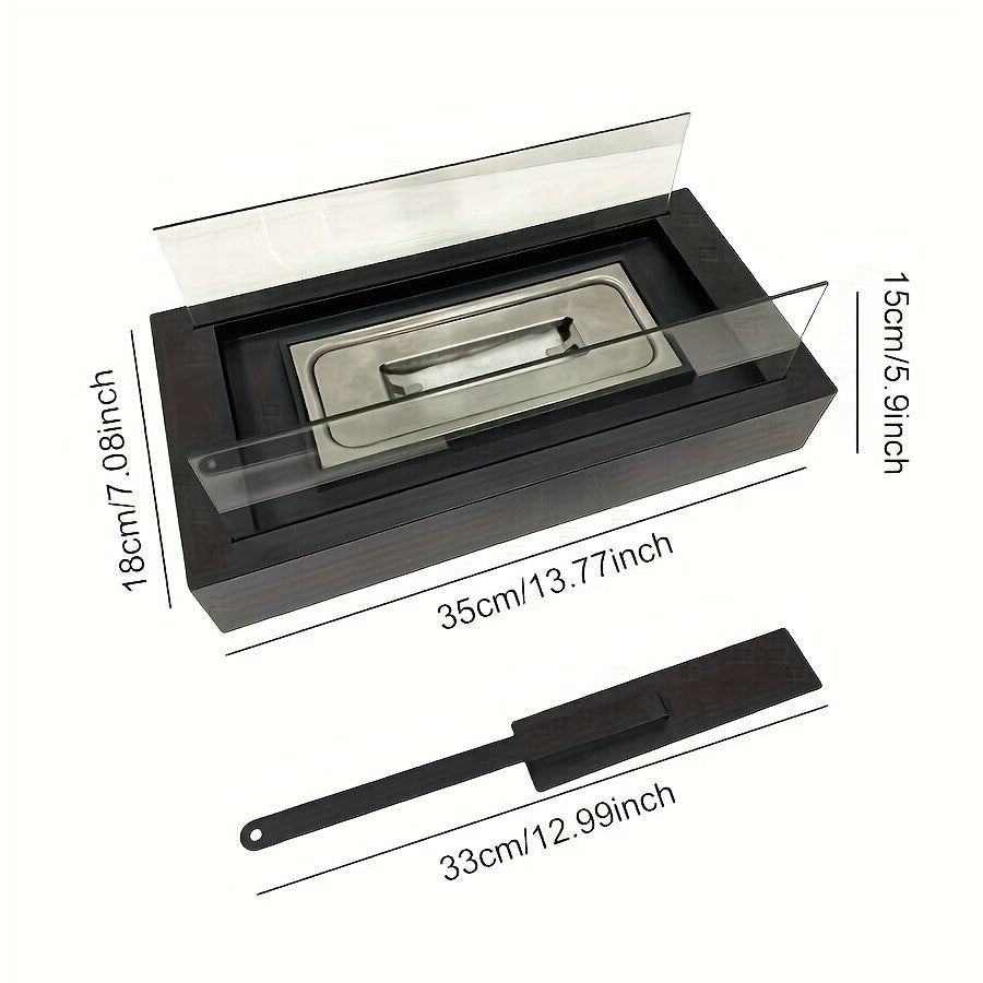 Универсальный металлический камин для внутреннего и наружного использования, который можно использовать на террасе, балконе или в гостиной. Уютная настольная очаговая чаша с галькой