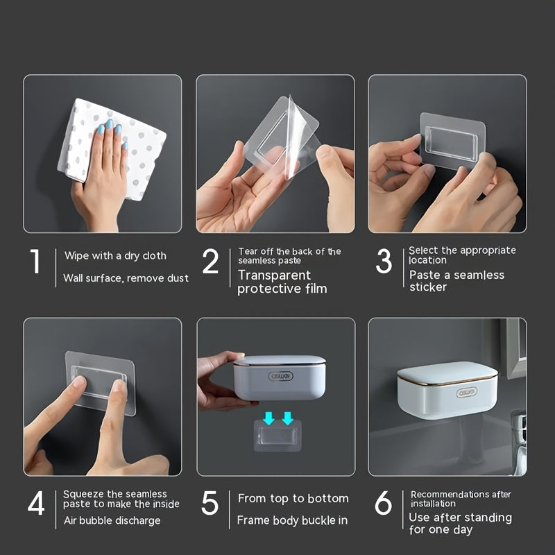 3-Piece Wall-Mounted Bathroom Accessories Set Adhesive No Holes Needed