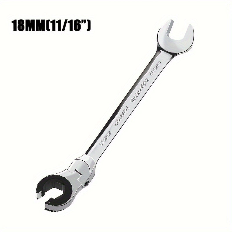 Heavy-Duty 72-Tooth Metric Ratchet Wrench Adjustable Head Metal Pipe Forkpipe Tool