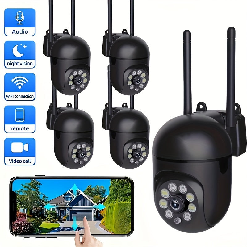 4MP WiFi Внутренняя камера видеонаблюдения с панорамным обзором 355° PTZ, ночным видением, двусторонним звуком, оповещениями о движении