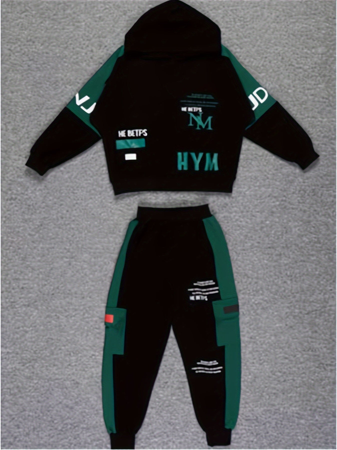 Детский комплект худи для мальчиков осень 2024 хлопковая смесь уличная одежда повседневная спортивная