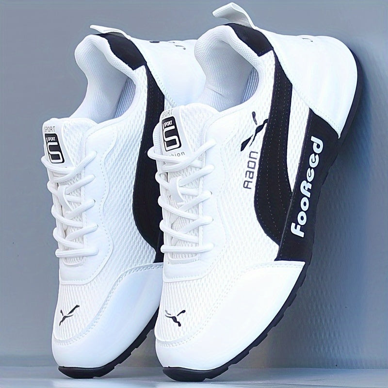 Men's Breathable Mesh Running Shoes with Soft Rubber Sole Lace Up Sneakers for Winter Autumn Spring Summer