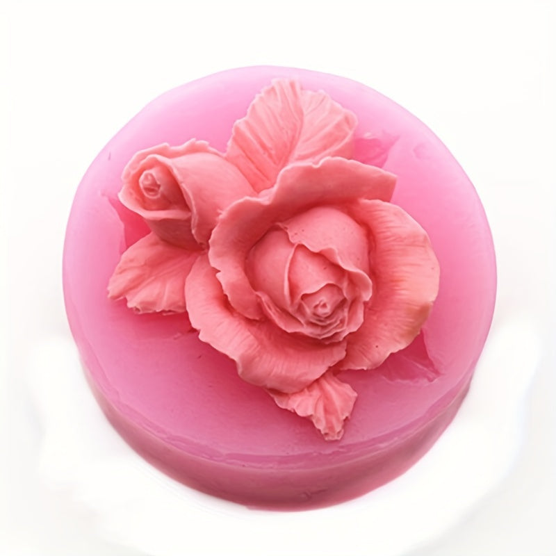 Silicone Baking Mold 3D Rose Chocolate Fondant Soap Making Kitchen Tool