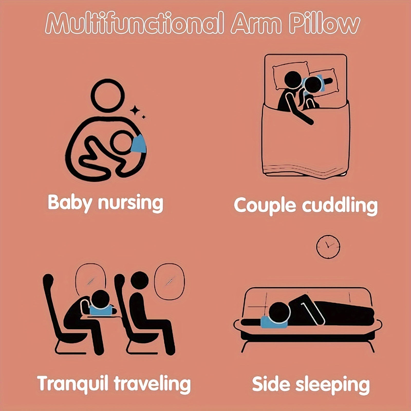 Cojín de lactancia para alimentación con biberón y soporte para la cabeza, cómodo cojín para el brazo