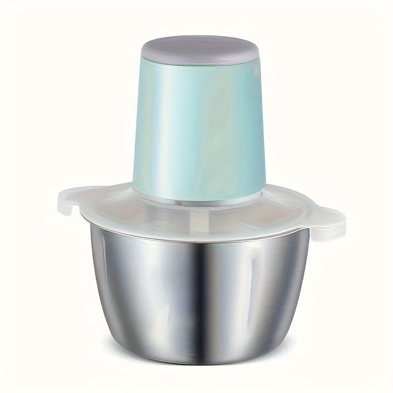 Picadora de alimentos de acero inoxidable con carga USB, picadora eléctrica de carne de 2L para verduras, frutas y frutos secos