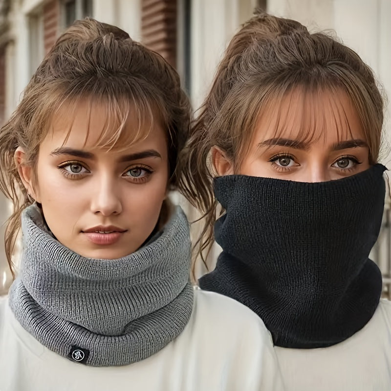 Unisex Fleece-Lined Neck Gaiter Winter Scarf for Outdoor Cycling Running Cold Weather