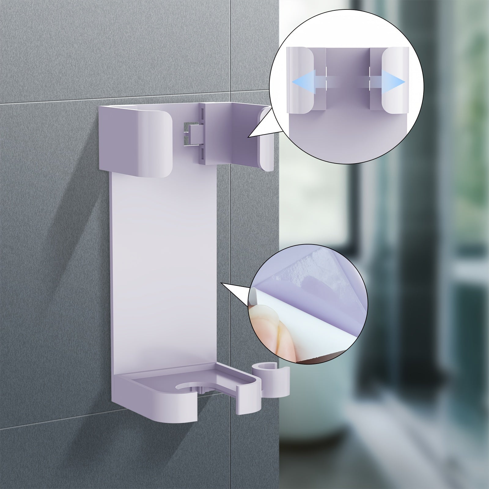 Plastic Bathroom Organizer Rack for Curling Iron Hair Dryer and Toothbrush Storage