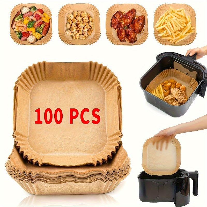 100 Pcs Non-Stick Oven Liners for Air Fryers Baking and Cooking