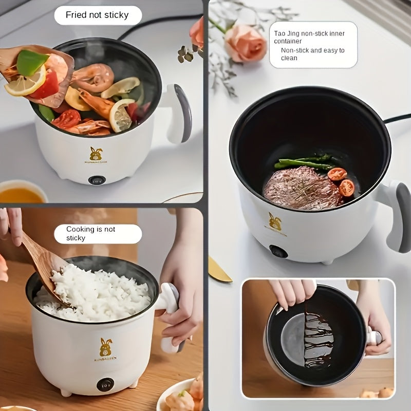 Yotoqxona, ofislar va karavonlar uchun elektr issiq qozon. Qaynatish, bug'lash, qovurish va qovurish uchun ko'p funksiyali. Yopishmaydigan yuzasi Evropa standarti rozetkasi bilan.