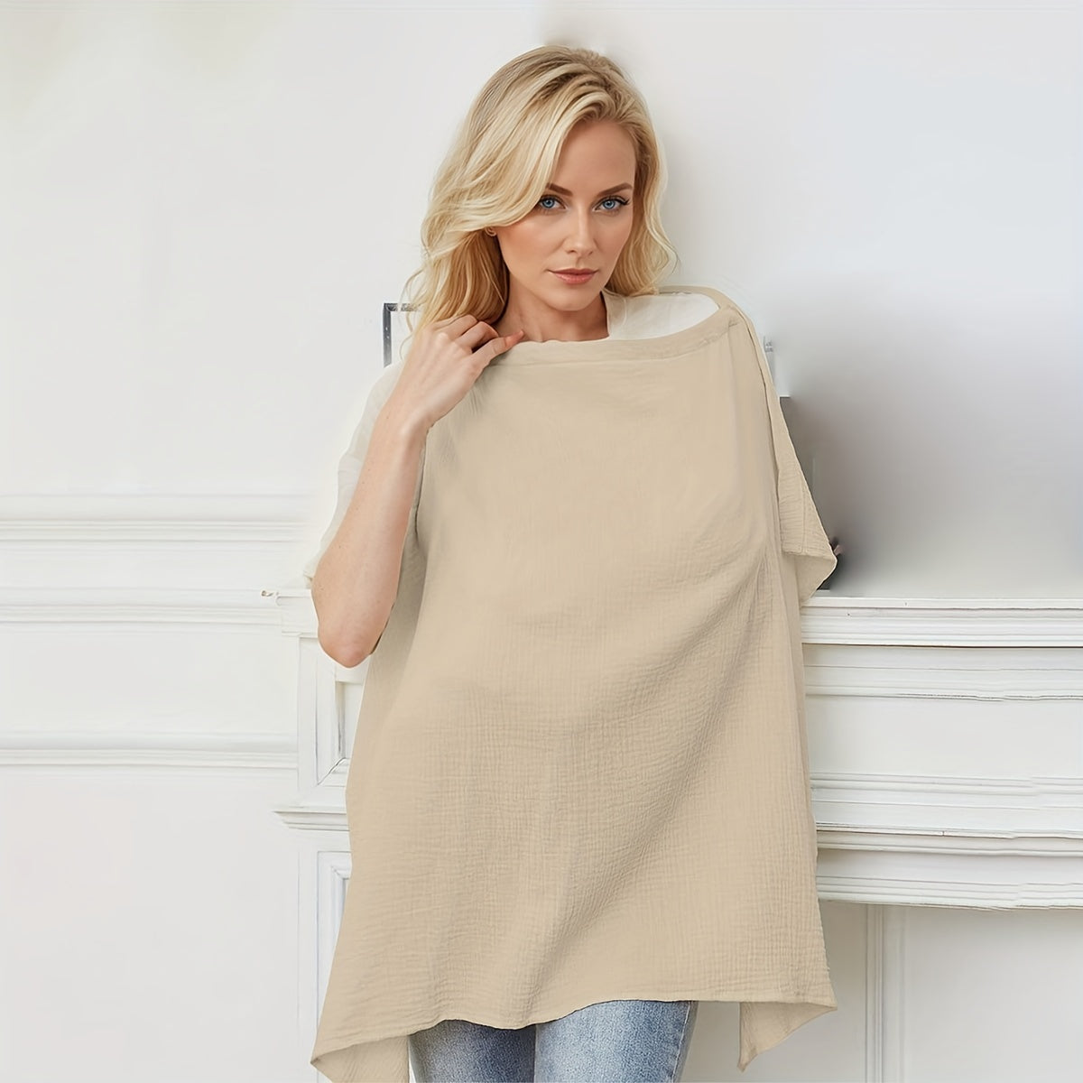 Ayollar uchun ko'krak emizish uchun qopqoq, yengil, nafas oladigan, ko'p funksiyali, avtomobil o'rindig'i va bolalar aravachasi uchun quyosh nuri soyasi