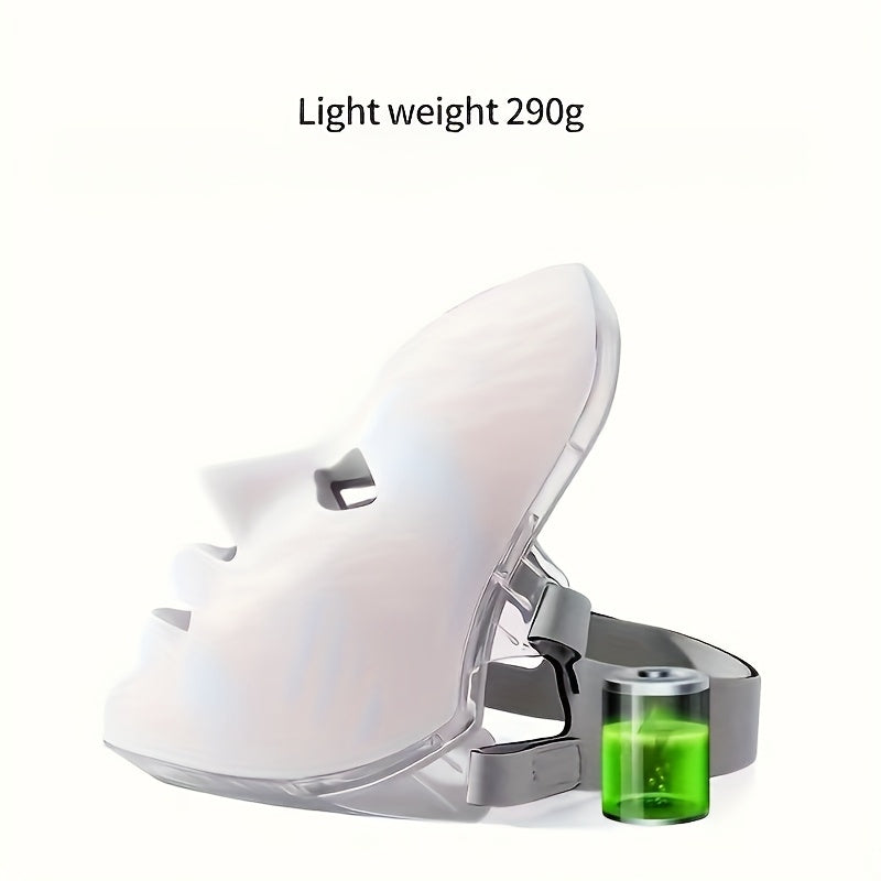 7-Color LED Facial Mask Wireless Rechargeable Skin Rejuvenation Device for Home and Salon