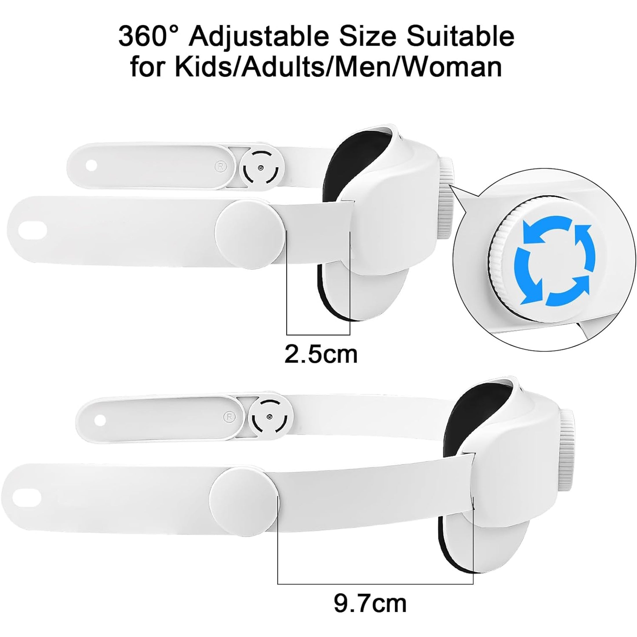 MetaQuest 3 VR boshqaruvchisi uchun sozlanadigan bosh straplari qo'llab-quvvatlash va qulaylik