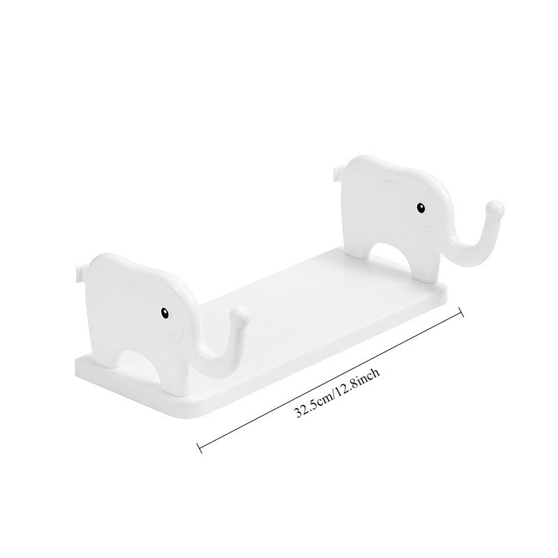 Wall-Mounted Elephant Storage Rack No Drilling Versatile Organizer for Kitchen Bathroom Study