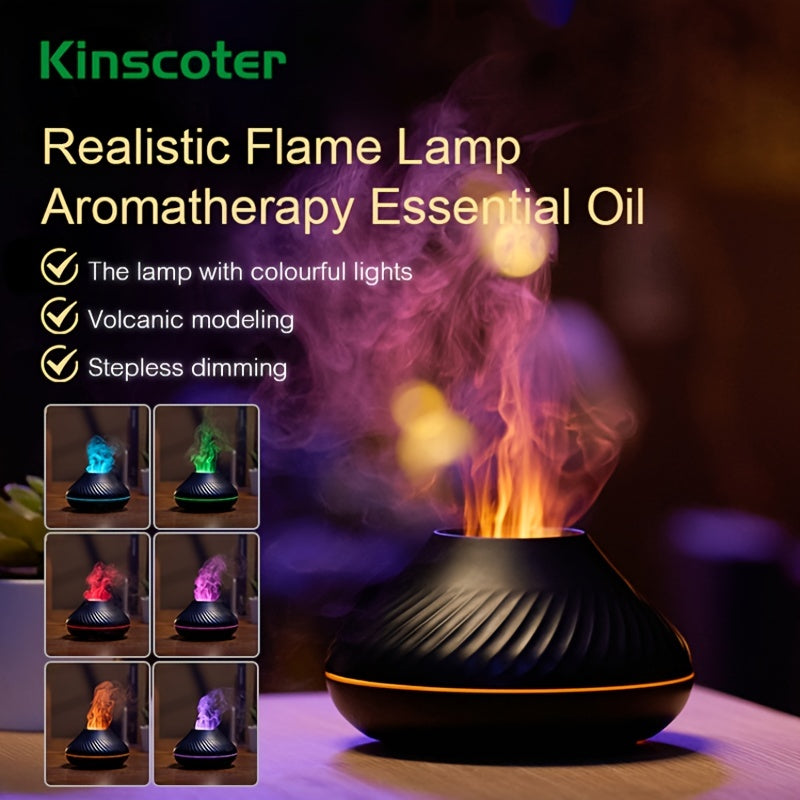 Portable Volcanic Aroma Diffuser with Essential Oil Lamp and Night Light