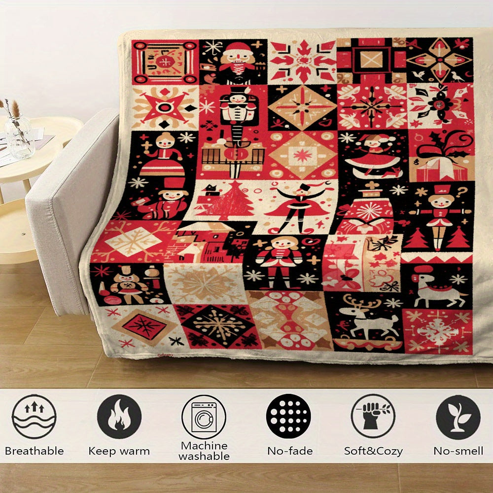 Flannel Fleece Throw Blanket Digital Print All-Season Bed Cover Camping Nap Blanket