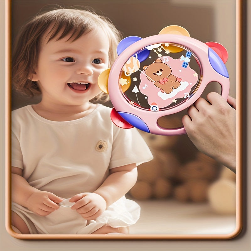 Baby Musical Toy Hand Drum with Rattle for Toddlers Red Yellow 12 Months+