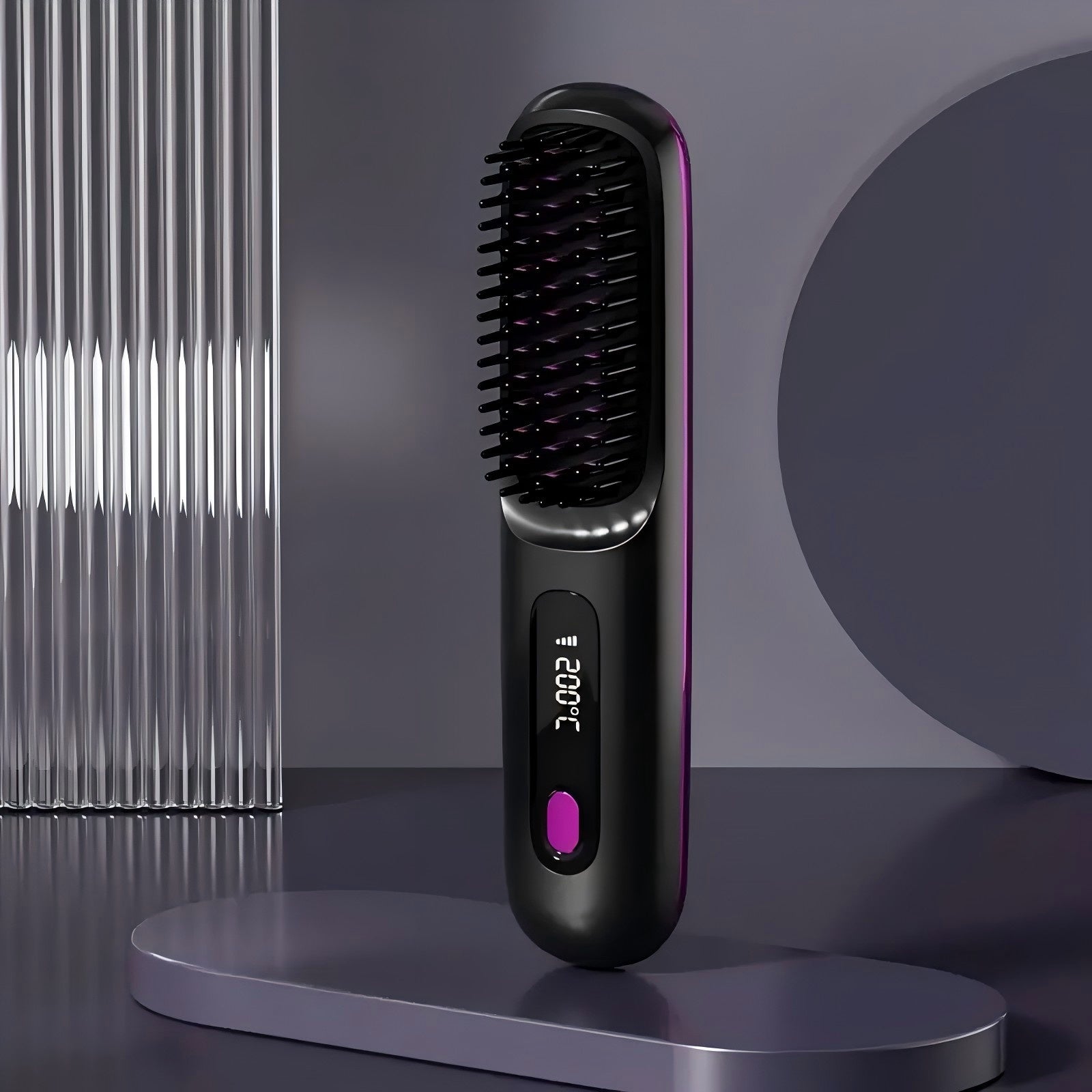 Rechargeable wireless hair straightener comb with negative ions 2000mAh USB portable styling tool
