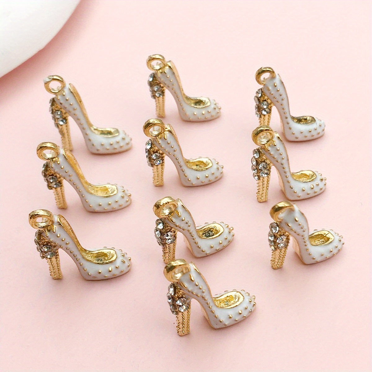 Pack of 10 Alloy Enamel High Heel Shoe Charms for Jewelry Making 18x14mm in 4 Colors