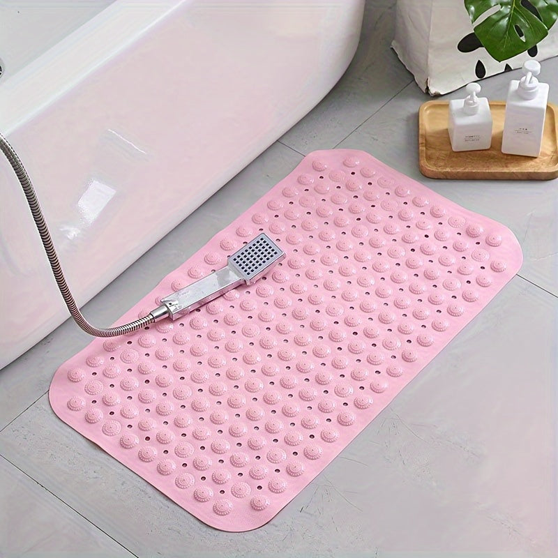 Non-Slip Bath Mat with Drainage Holes for Bathroom Shower Stall and Home Use