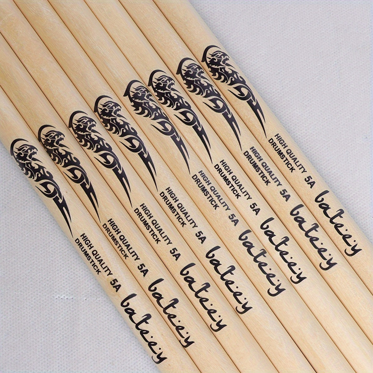 Maple Drumsticks with Totem Design, 5A 7A 5B Sizes, Lightweight, Uncharged