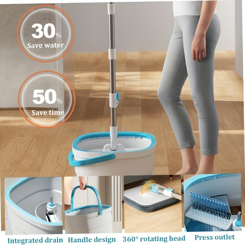 Microfiber Spin Mop Set with 360 Rotating Head for Wood and Laminate Floors