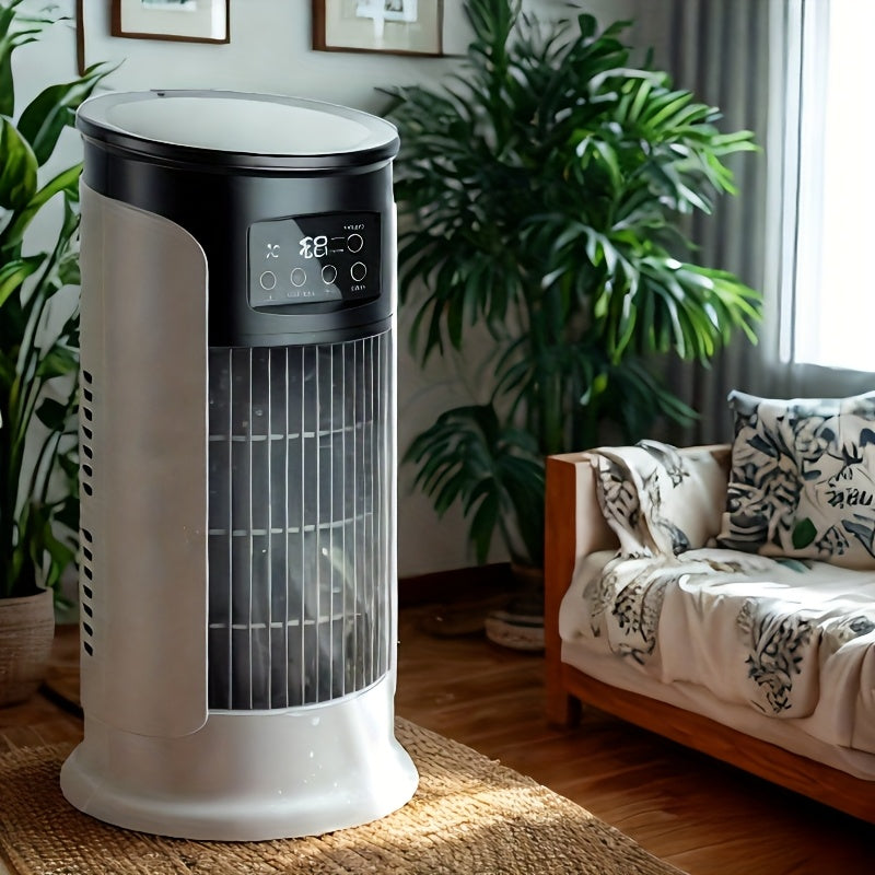 3-in-1 Portable USB Air Conditioner Humidifier Fan with Ambient Light Compact Digital Display