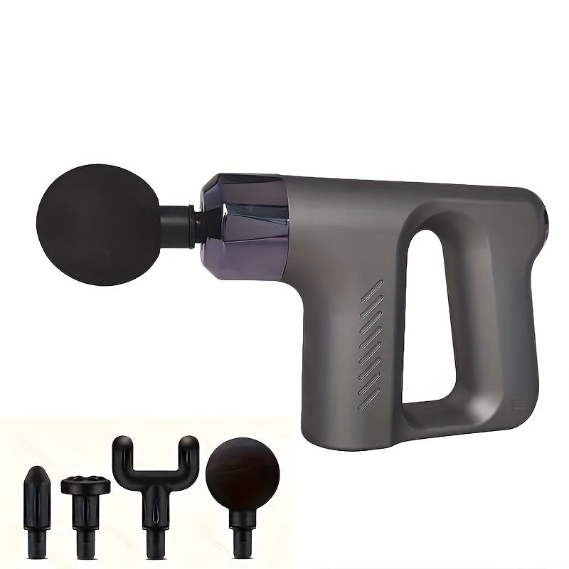 4-Piece Deep Tissue Massage Gun Set with Four Heads for Body Shaping and Muscle Relaxation