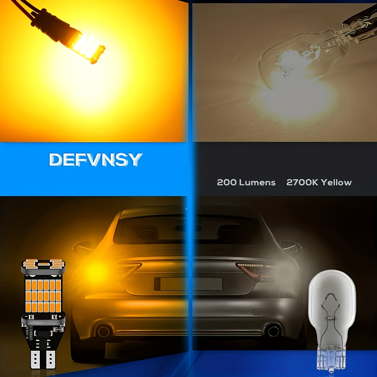 2pcs T15 W16W 921 912 LED Bulbs for Car Reversing Light White Yellow 12V