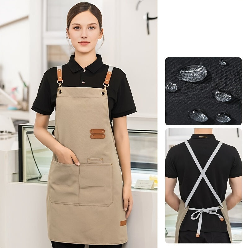 Waterproof Stain-Resistant Restaurant Apron with Pockets for Men and Women