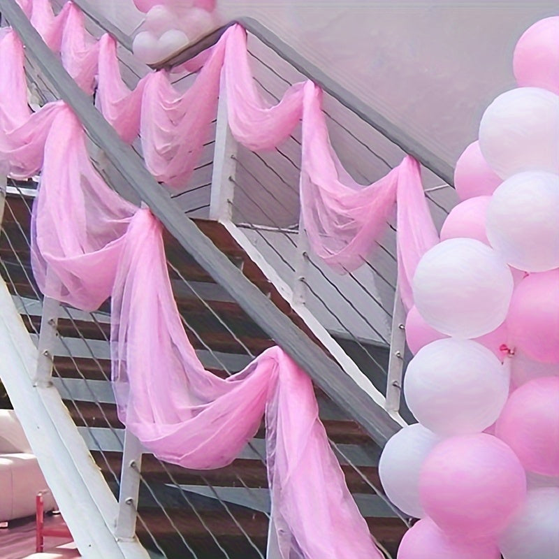 Vibrant Organza Tulle Sheer Backdrop Curtain 10m Colorful Swirl Patterns for Events