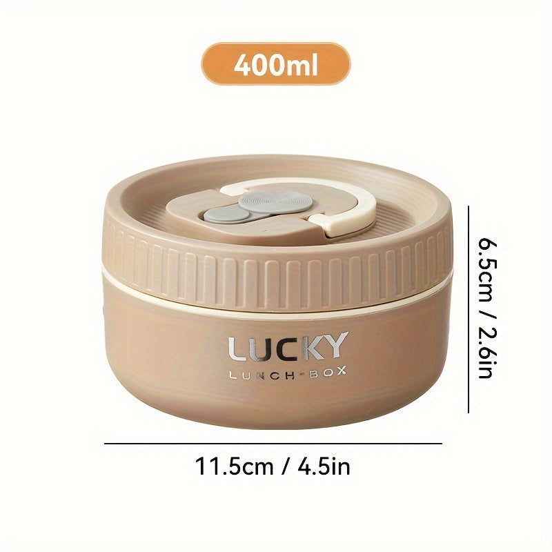 Stainless Steel Lunch Box Leak-Proof Round Bento Container for Meals and Salads